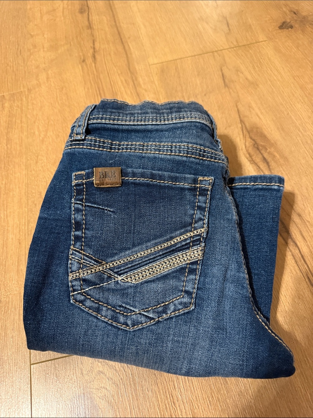 BKE Kids Blue Denim Jeans with Embroidered Back Pocket